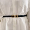 Elegant Fashionable Black Ladies' Waist Belt With Buckle Closure